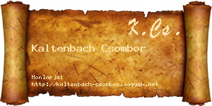 Kaltenbach Csombor névjegykártya